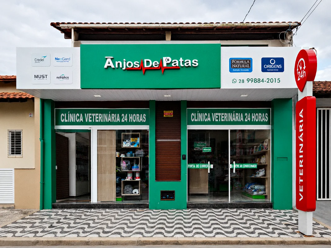 Equipe da Anjos Marataízes cuidando de um pet na clínica
